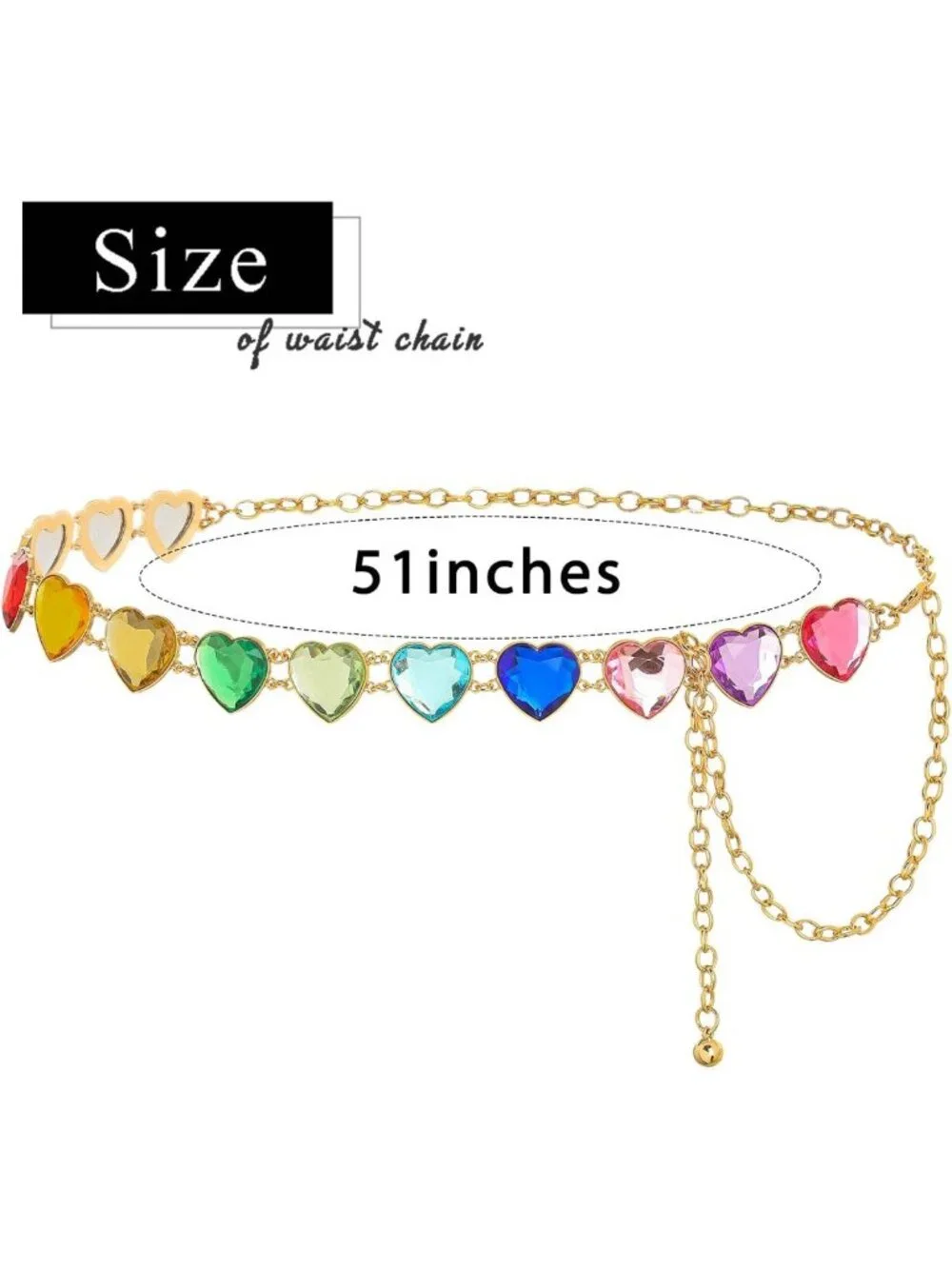 Colorful Rainbow Rhinestone Belt for Women | Adjustable 51